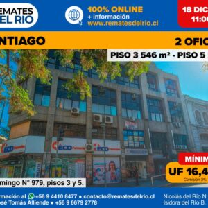 Remate - 2 Pisos De Oficinas En Santiago Centro