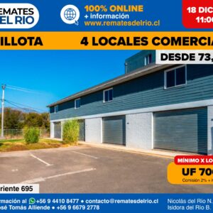 Remate - Cuatro Locales Comerciales En Quillota