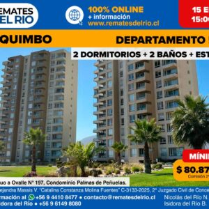 Remate – Departamento + Bodega + Estacionamiento Coquimbo
