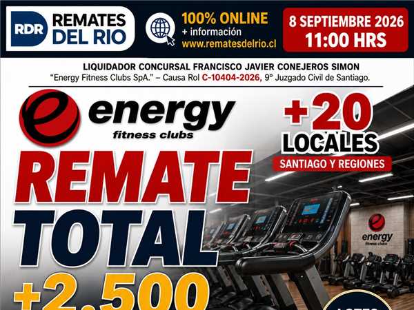 REMATE 08 DE SEPTIEMBRE 2026 11:00 HRS – BIENES «ENERGY»