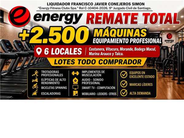 REMATE 08 DE SEPTIEMBRE 2026 11:00 HRS – BIENES «ENERGY»