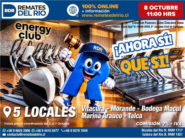 REMATE 08 DE OCTUBRE 2026 11:00 HRS – BIENES «ENERGY»
