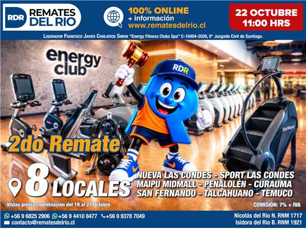 REMATE 22 DE OCTUBRE 2026 11:00 HRS – BIENES «ENERGY»